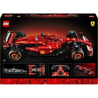 LEGO Technic Ferrari SF–24 F1 Araba 42207 – Yetişkinler için 1:8 Ölçekli V6 Motor, Vites Kutusu, Direksiyon ve DRS içeren Koleksiyonluk Yarış Arabası Modeli Yapım Seti, Hediye Fikri (1361 Parça)