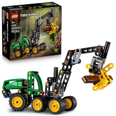 LEGO Technic John Deere 1470H Tekerlekli Orman Makinesi 42218 | 7 Yaş ve Üzeri Kız ve Erkek Çocuklar için Çalışan Kepçe ve Kütük İçeren Oyuncak Yapım Seti, Hediye Fikri (117 Parça)