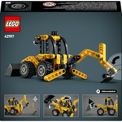 LEGO Technic Kazıcı Yükleyici 42197 – 7 Yaş ve Üzeri Kız ve Erkek Çocukları için Arka Kazıcı, Kepçe ve Dengeleyici İçeren Yapım Seti, Hediye Fikri (104 Parça)
