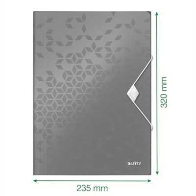 Leitz 45990062 WOW A4 İnce Lastikli 3 Katlı Dosya, Metalik Mor