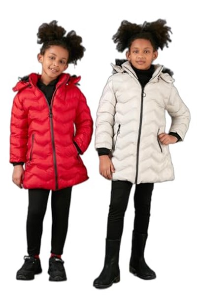 Lela Peluş Astarlı Yakası Suni Kürklü Çıkarılabilir Kapüşonlu Kışlık Mont Kız Çocuk MONT 5766041