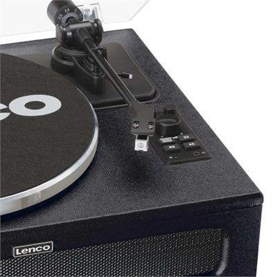 Lenco LS-430 Pikap – Bluetooth Pikap – Entegre Hoparlör 40 Watt RMS – Kayış tahriki – Pitch Control – Ön güçlendirici – RCA Out ve AUX-In – 3,5 mm – Siyah LS-430BK