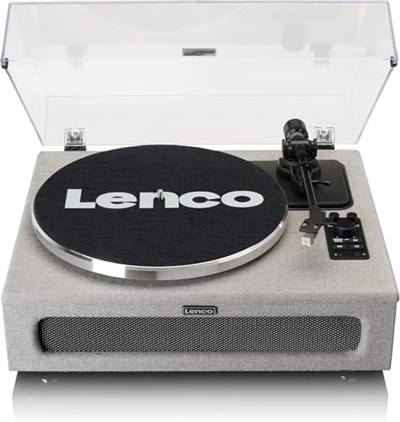 Lenco LS-440 Pikap - Bluetooth Pikap - Entegre Hoparlör 40 Watt RMS - Kayış Tahriki - Pitch Control - Ön Amplifikatör - RCA Out ve AUX-In - Gri | LS-440 - Vinil Çalar - Bluetooth 40 Watt RMS - Kayış T
