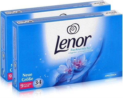 Lenor Kurutma bezleri Aprilfrisch 34 bez - kurutma makinesinde çamaşır bakımı (2li paket)