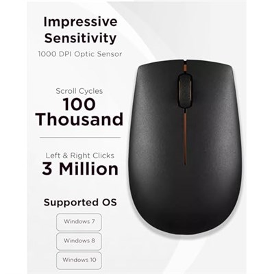 Lenovo WL300 GX30 K79401 radyo, kaydırma tekerlekli, PC-Maus, PC/Mac, 2-yollu