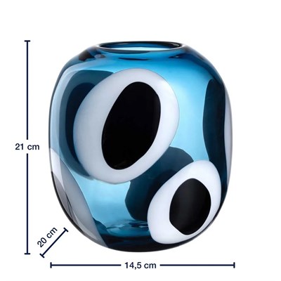 Leonardo Occhi Blu El Yapımı Premium Dekoratif Vazo 21 cm