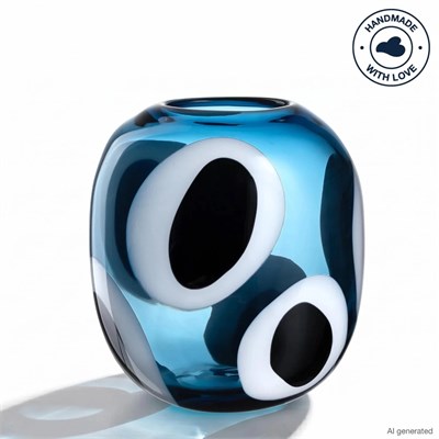 Leonardo Occhi Blu El Yapımı Premium Dekoratif Vazo 21 cm