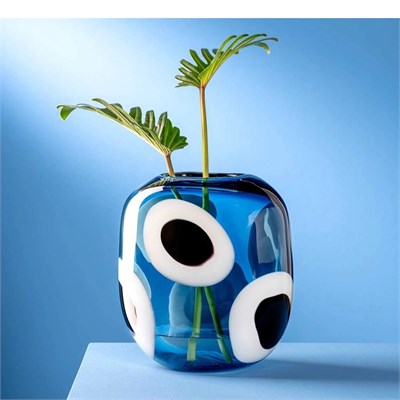 Leonardo Occhi Blu El Yapımı Premium Dekoratif Vazo 21 cm