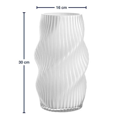 Leonardo Verdi El Yapımı Dekoratif Beyaz Vazo 30 cm