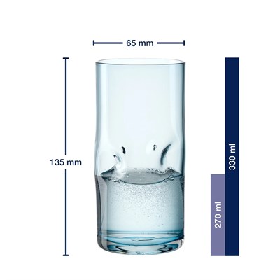 Leonardo Vesuvio El Yapımı Karışık Renkli Meşrubat Bardağı Seti 330 ml