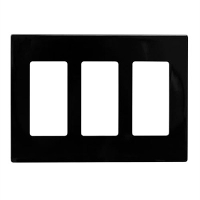 Leviton 80311-SE 3-Gang Decora Plus Duvar Plakası Vidasız Geçmeli Montaj, Siyah