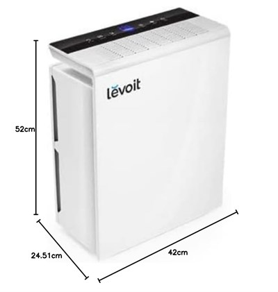 Levoit Otomatik Mod Zamanlayıcı Uyku Modlu, 230 m3/h Cadr HEPA ve Aktif Karbon Filtreli Hava Temizleyici, Beyaz