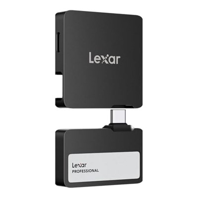 Lexar 1TB Professional Go Taşınabilir SSD, Hub ile, Apple 4K 60fps ProRes Destekler, 1050MB/sye kadar, USB 3.2 Gen 2, Sağlam, IP65, Ultracompact, iPhone 15/16 ile uyumlu, Harici SSD, Siyah