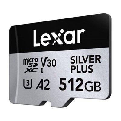 Lexar 512GB Silver Plus 205mb 4K V30 UHSI Micro SD Hafıza Kartı