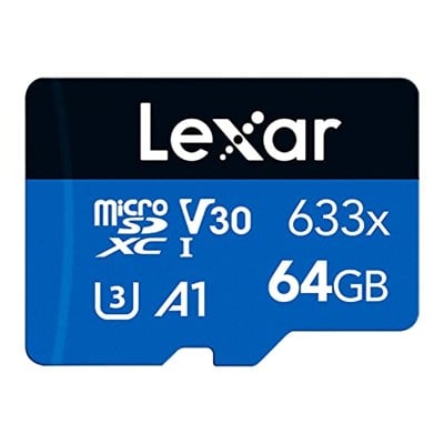 Lexar 633x 64 GB Micro SD Kart, microSDXC UHS-I Kart W/O SD Adaptör, microSD Hafıza Kartı, 100MB/s Okumaya kadar, A1, Class 10, U3, V30 (LMS0633064G-BNNAA)