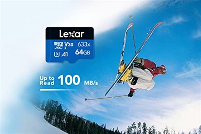 Lexar 633x 64 GB Micro SD Kart, microSDXC UHS-I Kart W/O SD Adaptör, microSD Hafıza Kartı, 100MB/s Okumaya kadar, A1, Class 10, U3, V30 (LMS0633064G-BNNAA)