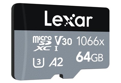 Lexar 64GB High-Performance 1066x microSDXC UHS-I, up to 160MB/s read 70MB/s write C10 A2 V30 U3