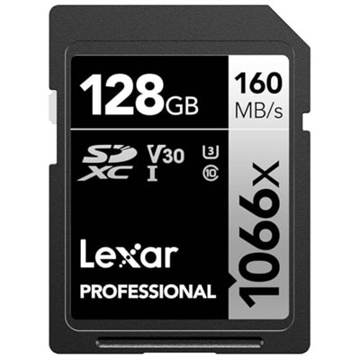 Lexar Professional 128GB 1066x SDXC UHS-I Kart, up to 160MB/s read 120MB/s write C10 V30 U3, Standart