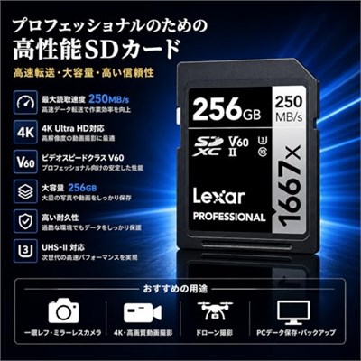 Lexar Professıonal 256 Gb 1667X Sdxc Hafıza Kartı (250Mb/S-90Mb/S)