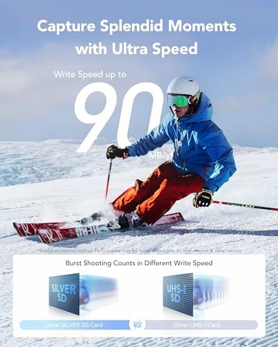 Lexar Profesyonel SILVER SD Kart 64 GB, 205 MB/sye Kadar Okuma, 90 MB/s Yazma, SDXC UHS-I Hafıza Kartı, Sınıf 10, U3, V30, Profesyonel Fotoğrafçılar, Videografçılar, Meraklılar için SD Kart