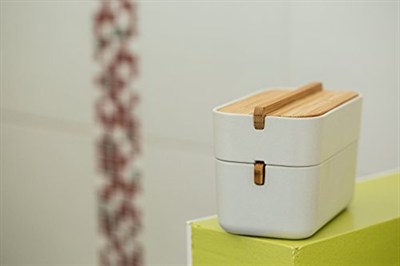 Lexon Zen Large Cup, beyaz/Bambu, LH40 W bölmesi (4 bölüm)