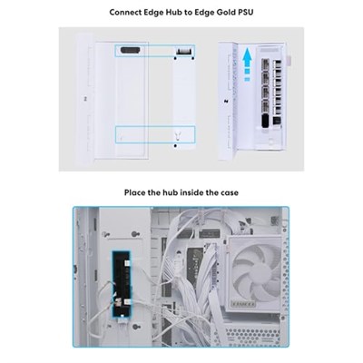 Lian Li Evrensel USB ve PWM Fan Hub, 4 USB Başlıklı Fan Kontrol Cihazı - 6 Fan Bağlantı Noktası - Manyetik Montaj - 5V/4PIN - PSU/Anakart Evrensel Kılıf Uyumluluğu - Beyaz (EG-HUB01B)