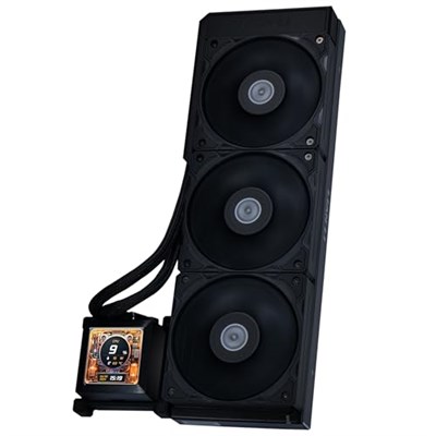 Lian Li Hydroshift 360 AIO- Önceden kurulmuş 3 x 28 MM fan - Yana monte soğutucu yolu - 2,8 inç LCD Ekran - 480 × 480 Çözünürlük - Yakalanan ekran görüntüleri veya kaydedilmiş videolar -Siyah
