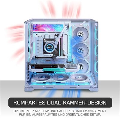 Lian Li O11 Vision Compact ATX Mid-Tower Oyun PC Kasası - Alüminyum ve Temperli Cam (Beyaz)