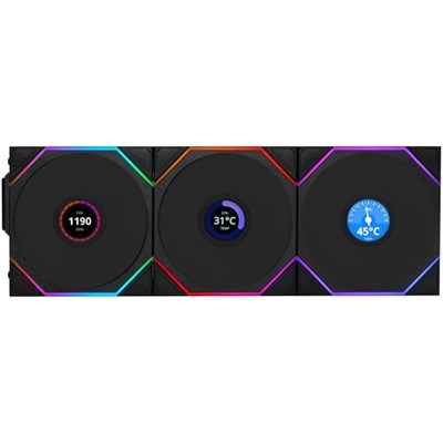 Lian Li UNI FAN REVERSE TL WIRELESS LCD 3x120mm Siyah Kasa Fanı (G99.12RTLLCD1W3B.00)