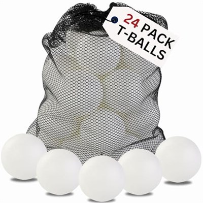 Liberty Imports 24lü Paket Küçük Çocuk Yedek T Top Plastik Beyzbol Topları Dayanıklı File Çanta - Softbol ve Beyzbol Eğitimi için 2 Düzine Pratik Oyuncak Topları (2,5 inç)