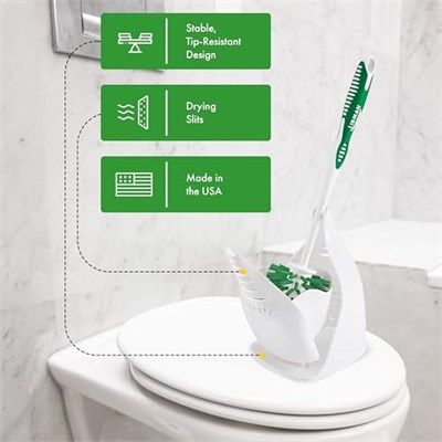 Libman Tasarım Kase Fırçası ve Rafı - Benzersiz Tasarlanmış, Kaliteli Tuvalet Temizleme Seti 2li Paket