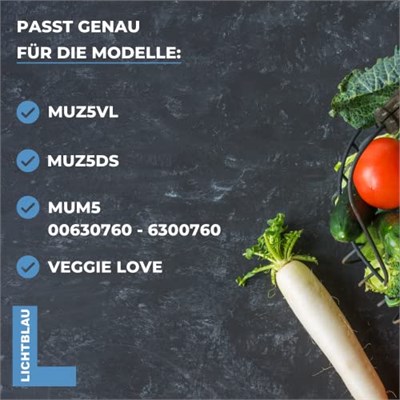 LICHTBLAU Sürgülü çark 630760 00630760 2li set MUM5 | MUZ5DS, MUZ5VL Veggie Love ve Bosch MUM Seri 2 için uygundur
