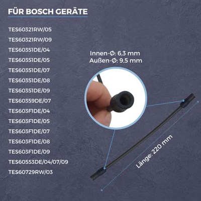 Lichtblau süt hortumu 12004554 Bosch için uygundur, Siemens tam otomatik kahve makineleri Vero Aroma 300, 500, 700, EQ6 serisi 300, 500, 700, 300, 500, 700, ürün paket miktarı: 2