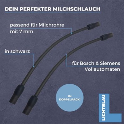 Lichtblau süt hortumu 12004554 Bosch için uygundur, Siemens tam otomatik kahve makineleri Vero Aroma 300, 500, 700, EQ6 serisi 300, 500, 700, 300, 500, 700, ürün paket miktarı: 2