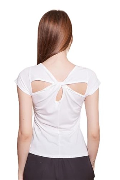 Likralı Krep Kumaş Balen Yaka Büzgülü Body Bluz-Krem