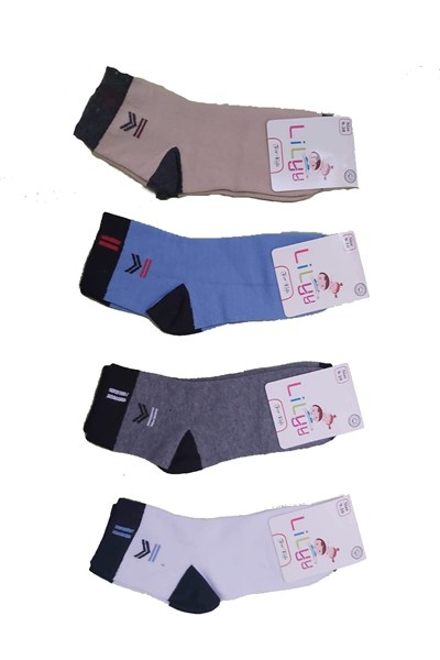 Lilyy Baby & Kids Socks Lilyy 12 Çift Erkek Soket Çorap Çok Renkli 7-8 Yaş