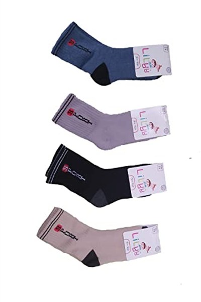 Lilyy Baby & Kids Socks Lilyy 12 Çift Erkek Havlu Soket Çorap Çok Renkli 11-12 Yaş
