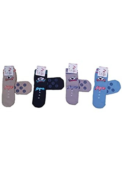 Lilyy Baby & Kids Socks Lilyy 3 Çift Taban Kaydırmaz Soket Çorap Çok Renkli 1-2 Yaş