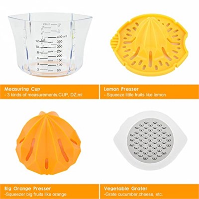 Limon Sıkacağı Narenciye Sıkacağı, El Sıkacağı Limon Portakal Sıkacağı Limon Sıkacağı Manuel Sıkacağı Sıkacağı Dahili Ölçüm Kabı Rendesi, 5i 1 Arada Manuel Meyve Sıkacağı Meyve Sıkacağı ve Süzgeçli