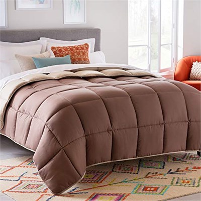 Linenspa Yorgan, Kuş Tüyü Alternatif, Kutu Dikişli, Dört Mevsim Mikrofiber, Çocuklar, Gençler veya Yetişkinler için Yatak Takımı - Kum/Mocha - King - Seçenekler: 168 x 218 cm, Twin XL, King