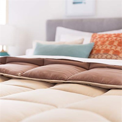 Linenspa Yorgan, Kuş Tüyü Alternatif, Kutu Dikişli, Dört Mevsim Mikrofiber, Çocuklar, Gençler veya Yetişkinler için Yatak Takımı - Kum/Mocha - King - Seçenekler: 168 x 218 cm, Twin XL, King