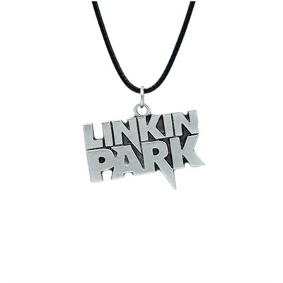 Linkin Park Deri ip Kolye - Gümüş Kaplama - Kadın Erkek Kolye - No:1021