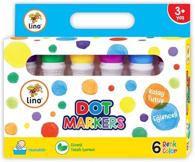 Lino Dot Markers 6 lı Yıkanabilir Boya