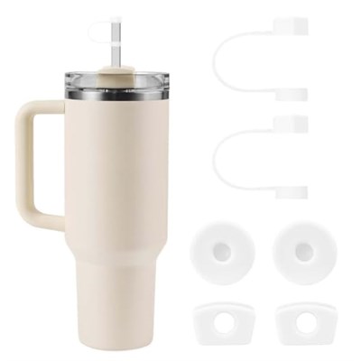 Linsaner Stanley Bardak Aksesuarları ile Uyumlu Silikon Hasır Toppers 2,0, 30 oz / 40 oz Şeffaf Hasır Kapaklı Bardaklar (2li Paket) | 2.0 için, 30 oz/1,134 g Stanley Hasır Kapaklı Bardaklar