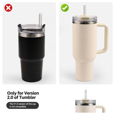 Linsaner Stanley Bardak Aksesuarları ile Uyumlu Silikon Hasır Toppers 2,0, 30 oz / 40 oz Şeffaf Hasır Kapaklı Bardaklar (2li Paket) | 2.0 için, 30 oz/1,134 g Stanley Hasır Kapaklı Bardaklar