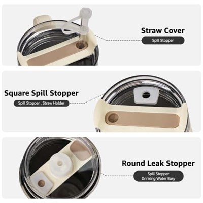 Linsaner Stanley Bardak Aksesuarları ile Uyumlu Silikon Hasır Toppers 2,0, 30 oz / 40 oz Şeffaf Hasır Kapaklı Bardaklar (2li Paket) | 2.0 için, 30 oz/1,134 g Stanley Hasır Kapaklı Bardaklar