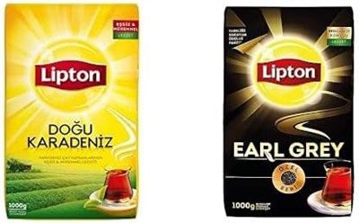 Lipton Doğu Karadeniz Dökme Çay, 1000 g ve Earl Grey Dökme Bergamot Aromalı Siyah Çay Özel Seri 1000 GR