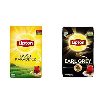 Lipton Doğu Karadeniz Dökme Çay, 1000 g ve Earl Grey Dökme Bergamot Aromalı Siyah Çay Özel Seri 1000 GR