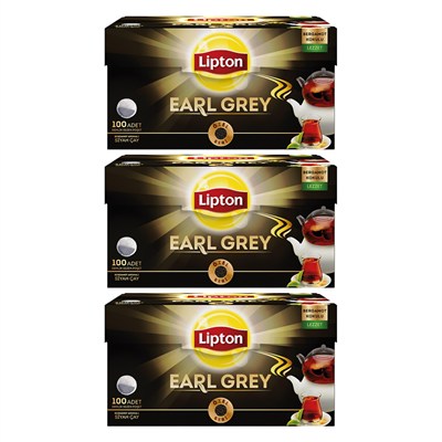 Lipton Earl Grey Demlik Poşet Çay 100Lü 3 Adet
