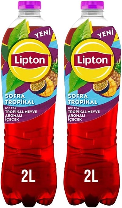 Lipton Ice Tea Tropikal Meyve Aromalı Soğuk Çay, Pet, 2 Litre 2li paket